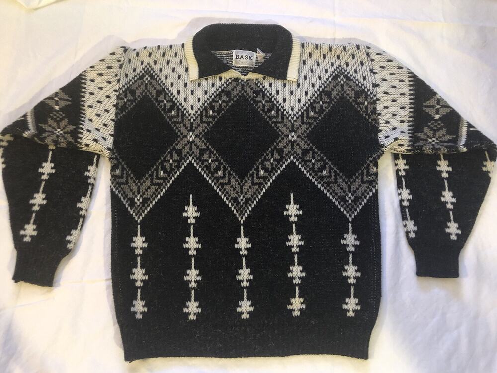 BASK superior wearing apparel pullover mens sweater Sz M, Made In Korea